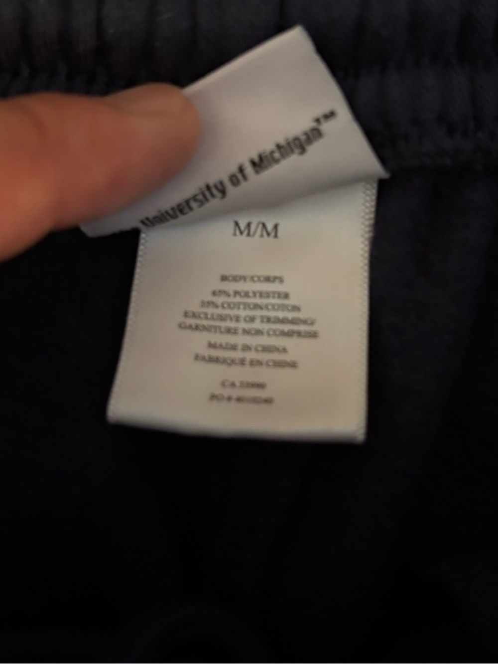 University of Michigan Embroideredm Navy Sweatpants with Yellow Lettering - Picture 4 of 5